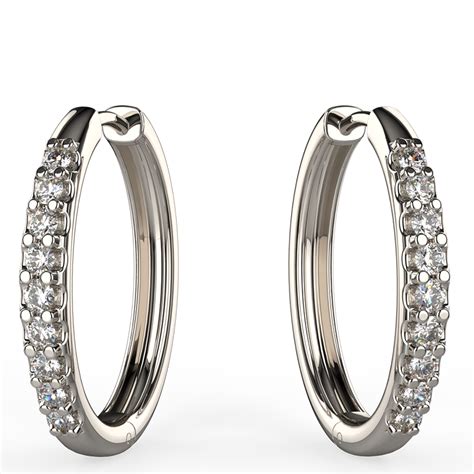 050ct Diamond Hoop Earrings In Shared Prong Setting Australian