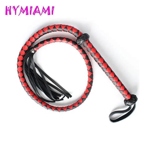 Hymiami 150cm Pu Leathe Sex Whip Flogger Bdsm Sex Toy For Couples Women Men Rivets Fetish