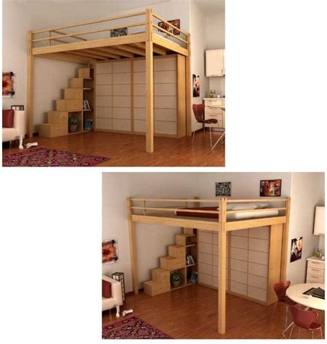 Full Size Loft Bed With Desk Underneath Foter Ideas Adult Loft Bed Loft Bed Plans Queen