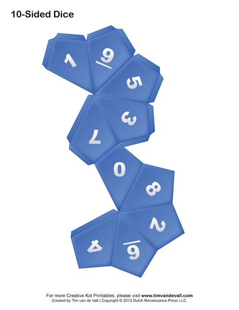 Printable Paper Dice Template Pdf Make Your Own 6 10