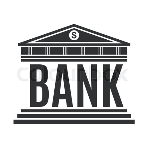 Bank Concept Icon Isolated On White Stock Vector Colourbox