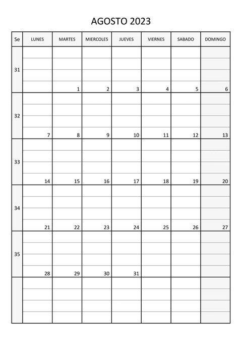 Calendario Agosto 2023 Calendariossu