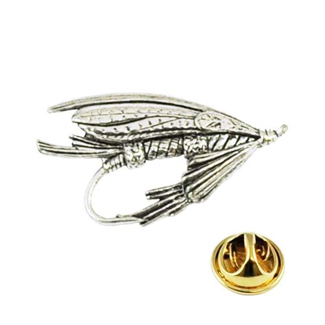 Large Fishing Fly Pewter Lapel Pin Badge From Ties Planet Uk