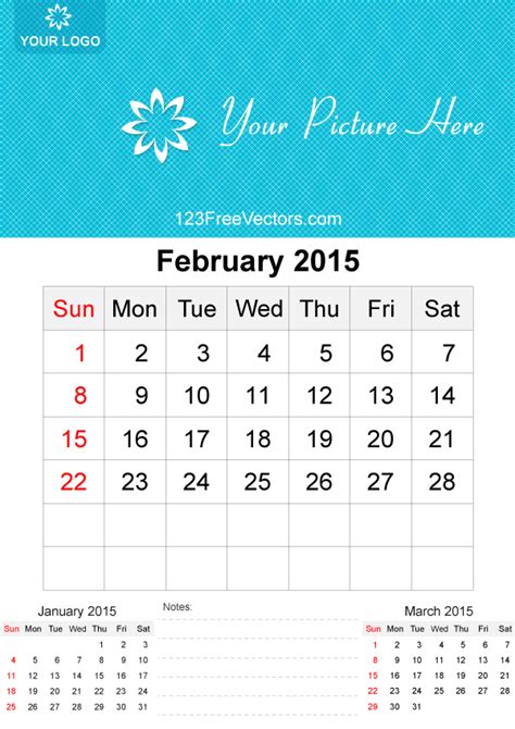 February 2015 Calendar Template Vector Free Calendar Template Happy