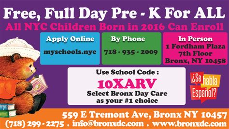 Child Care And Pre School Pre K Upk Acs Bronx Day Care Center
