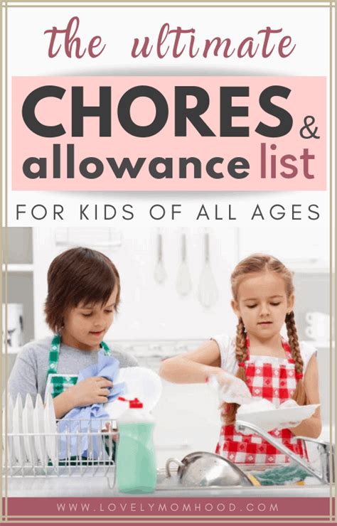 Chores For Kids By Ages Age Appropriate Kids Chores And Allowance List