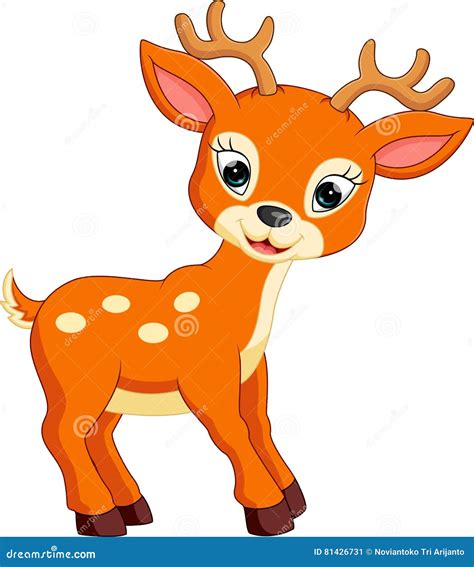 Cute Deer Cartoon Stock Vector Illustration Of Drawing 81426731