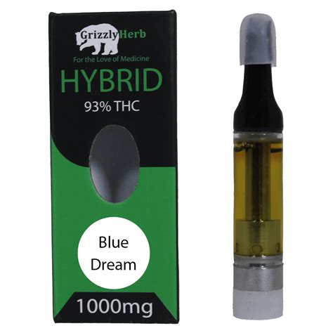 Blue Dream Strain Vape Cartridge 93 Thc 1000mg Grizzly Herb