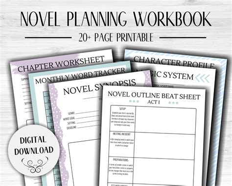 Novel Planning Workbook Writing Printable Nanowrimo Etsy Australia