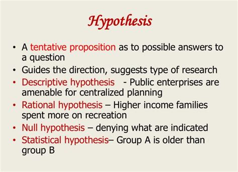 The types of scientific research hypothesis they are the null hypotheses, the general or theoretical hypotheses, the working hypotheses and the alternative hypotheses. Research Methods in Criminology