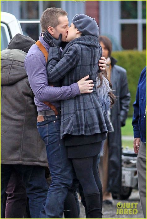 Ginnifer Goodwin And Josh Dallas Embrace For A Passionate Kiss On The Once Upon A Time Set On