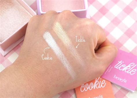 Benefit Cosmetics Cookie Highlighter And Tickle Highlighter Review And