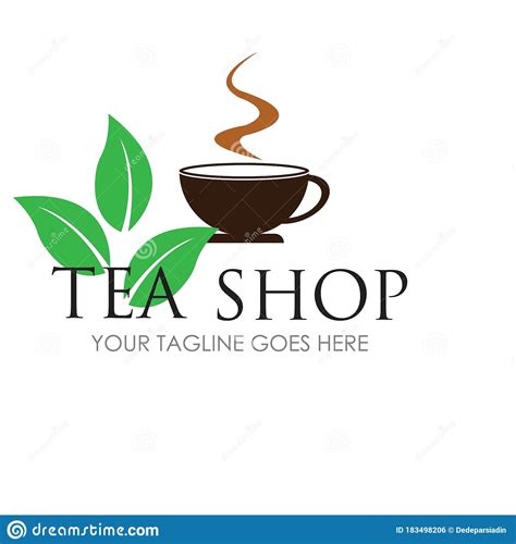 Tea Shop Logo Symbol Vector Illustration Design Template Stock Vector
