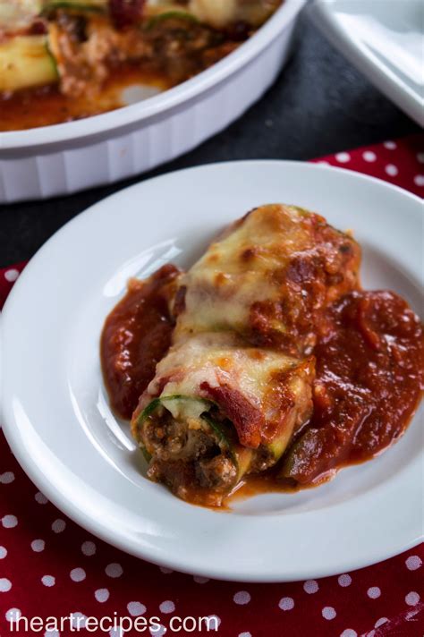 Zucchini Lasagna Roll Ups With Beef And Ricotta I Heart Recipes