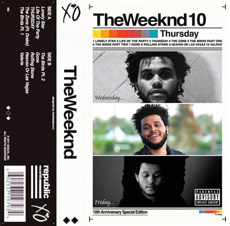 The Weeknd Thursday 10 Year Anniversary Fanart Cassette Cover Abel The