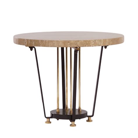 The large table has two opening which allows for brown coffee table with beautiful designs on it & glass top. Vintage | Round Italian Center Table of Brass and Marble ...