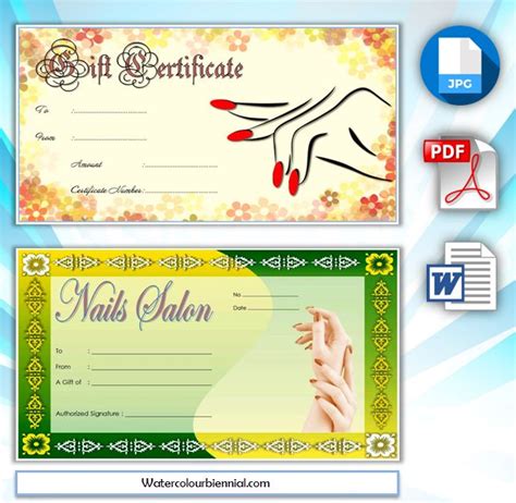 You can edit text, font, pictures, and colors! Free Printable Manicure Gift Certificate Template (Docx ...