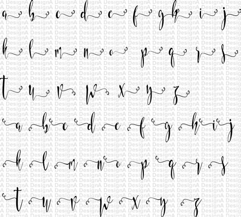 Alphabet Svg Fonts For Cricut Cutfile Modern Calligraphy Svg Etsy