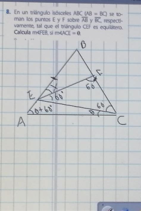 Un Triangulo Is Sceles Abc Ab Bc Se Toman Los Puntos E Y F Sobre Ab Y Bc Respectivamente Tal