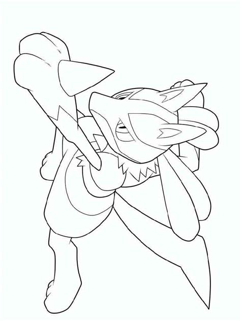 Pokemon Coloring Pages Mega Lucario