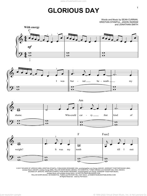 Glorious Day Sheet Music Easy For Piano Solo Pdf Interactive