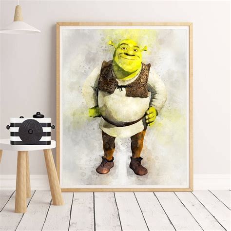 Shrek Print Shrek Ogre Poster Nursery Wall Art Poster Disney Etsy