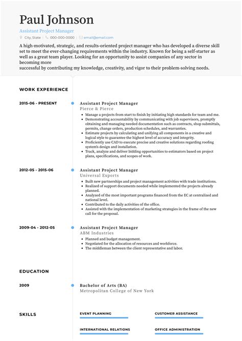 How to frame the perfect project manager resume skills section. Project Manager - Resume Samples and Templates | VisualCV