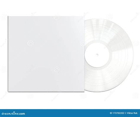 White Colored Vinyl Disc Mock Up Modern Lp Vinyl Record With White
