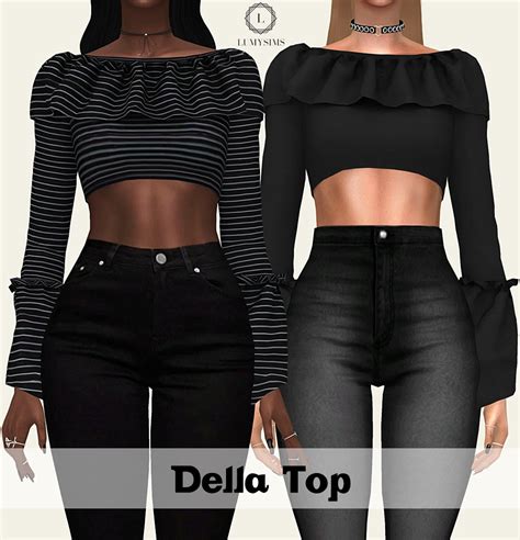Sims 4 Ccs The Best Della Top By Lumy Sims