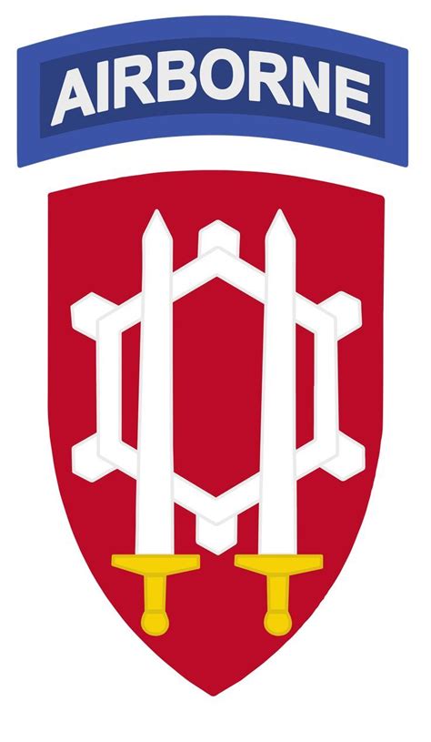 The Airborne Logo On A Red And Blue Shield With Two Yellow Bars In