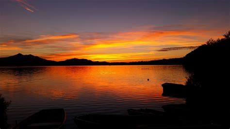 Dusk Evening Lake Lakeside Sunrise Sunset Water Waterscape 4k