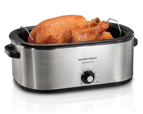 hamilton beach 28 lb 22 quart roaster oven with self basting lid stainless steel