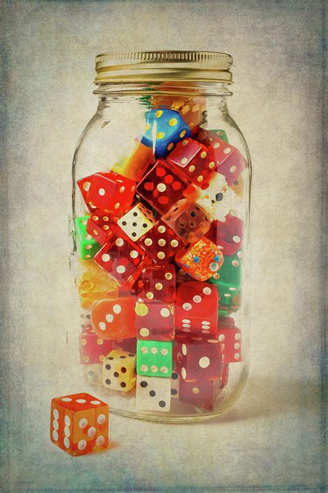 Jar Full Of Dice Textured Photograph By Garry Gay Pixels