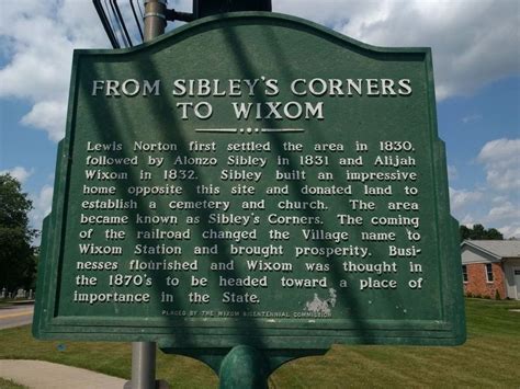 From Sibleys Corners To Wixom Historical Marker
