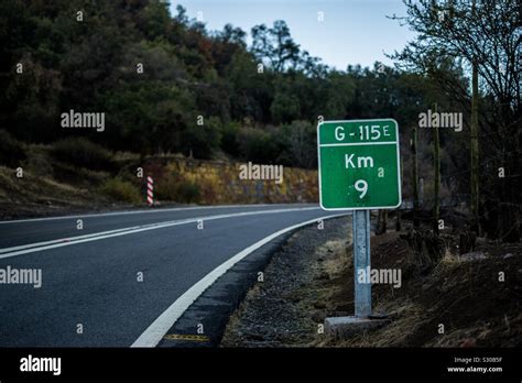 Roadside Kilometre Sign Cuesta De Chacabuco Stock Photo Alamy