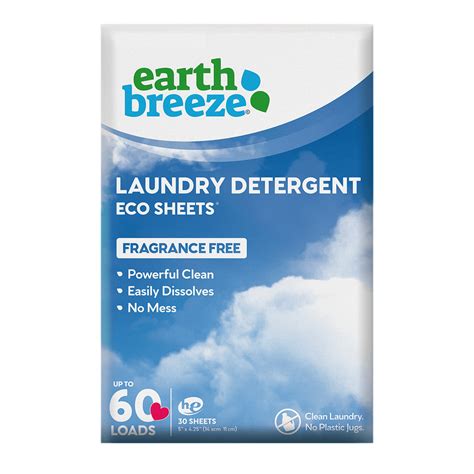 Earth Breeze Laundry Detergent Sheets - Fragrance Free - No Plastic Jug