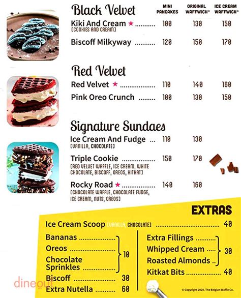 Menu Of The Belgian Waffle Co Jmroad Pune Dineout Discovery