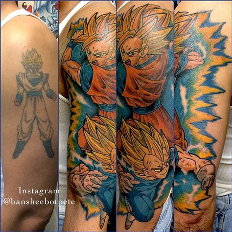 Siding with the evil wizard babidi, vegeta made a faustian deal to gain power. Dragon Ball Z cover up by Pete Taylor (Working Man Tattoo, Mary Esther, FL) : tattoos