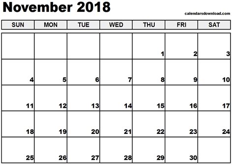 2018 November Calendar With Moonphases Pdf Qualads
