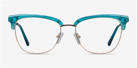 gala browline aqua and gold glasses for women eyebuydirect canada