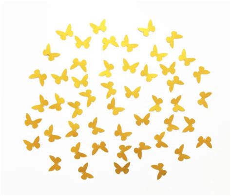 50 Metallic Gold Butterflies Wedding Butterflies Gold Etsy