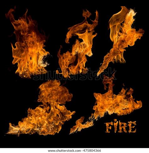 High Resolution Fire Collection Isolated On Stock Photo 475804366