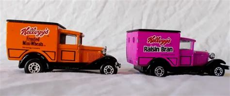 TWO MATCHBOX KELLOGG S FORD Model A Trucks Raisin Bran Frosted Mini