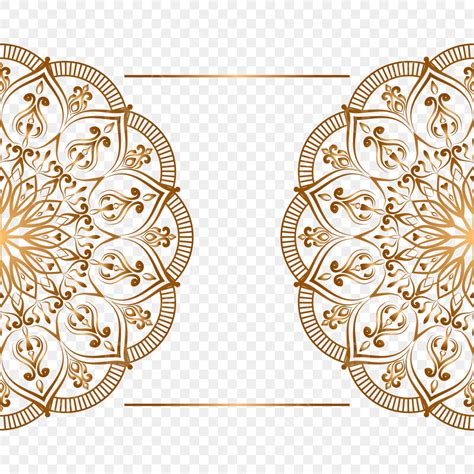 Gambar Pola Emas Mandala Perbatasan Islam Mandala Emas Mandala Png