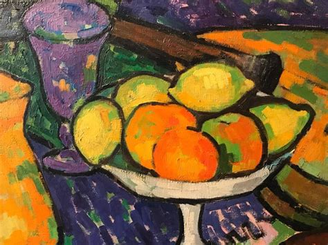 After Paul Cezanne Post Impressionist Still Life Signed Oil Painting