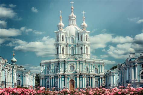 St Petersburg Smolny Convent Architecture Wallpaper Hd City 4k