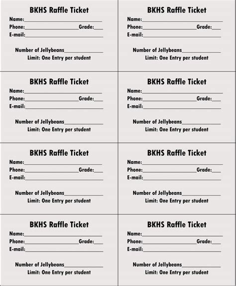 free printable raffle ticket templates printable blank world
