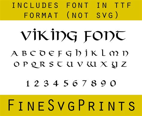 Viking Font Ttf Nordic Celtic Norwegian Font Unique Etsy