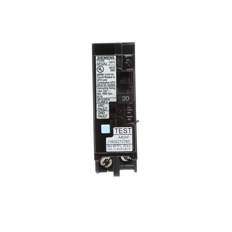 Arc fault circuit breakers are new to a lot of homeowners who haven't dealt with electrical codes in the past several years. Siemens Industry Q120DFWG 1-Pole 20 Amp 120 VAC 10 kA Wire ...