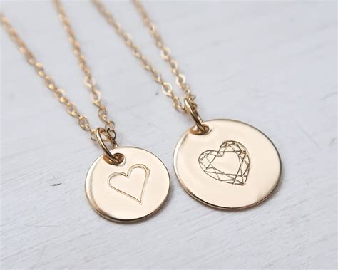 Dainty Gold Heart Necklace Valentines Day T For Her T For
